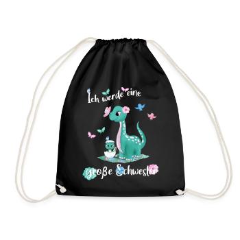 Announcing offspring I'm going to be a big sister in 2027 - Drawstring Bag - black - Front