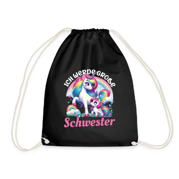 Announcing offspring I'm going to be a big sister in 2026 - Drawstring Bag - black - Front