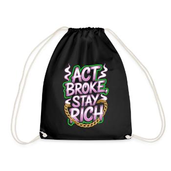 Acte Broke Rester riche Minimaliste Frugaliste Reich - Sac de sport léger - noir - Devant