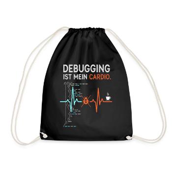 Debugging is my cardio - computer nerd - Drawstring Bag - black - Front