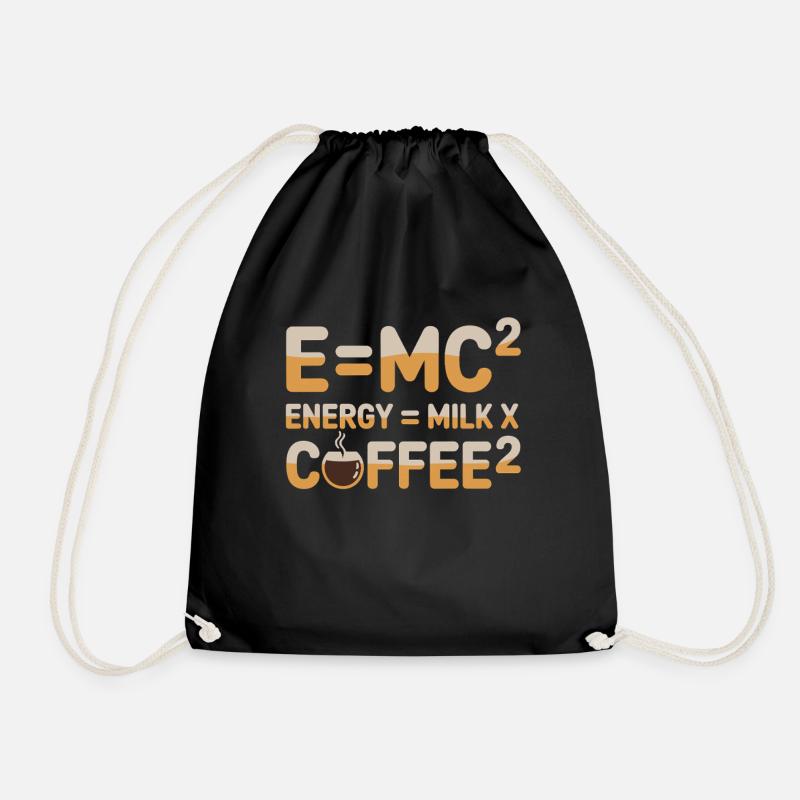 E=MC2 Physik Spruch Koffein Nerd Energie Kaffee - Turnbeutel - Schwarz