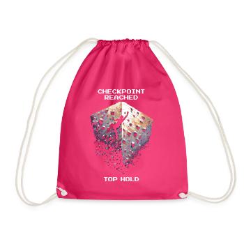Point de contrôle : Haut | Bloc Pixel Art - Sac de sport léger - fuchsia - Devant