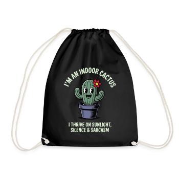 Je suis un cactus d’intérieur – Plante d’intérieur épineuse - Sac de sport léger - noir - Devant