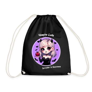 Süße Vampir Lady Kawaii Helloween Mädchen Teufelin - Turnbeutel - Schwarz - Vorne