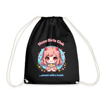 cute devil mean girl kawaii summer - Drawstring Bag - black - Front