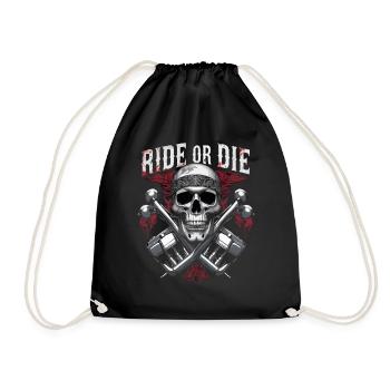 Moto Skull Ride ou Die Biker Chopper Rock - Sac de sport léger - noir - Devant