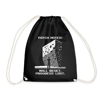 Wall Reset | Bouldering Pixel Art Set - Drawstring Bag - black - Front