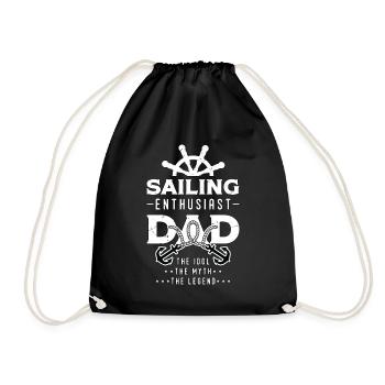 Sailing Enthusiast Dad The Idol The Boat Lover - Drawstring Bag - black - Front
