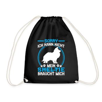 Sheltie Needs Me Shetland Sheepdog - Drawstring Bag - black - Front