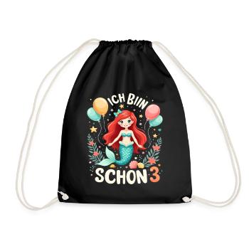 J’ai déjà 3 sirène fille d’anniversaire - Sac de sport léger - noir - Devant