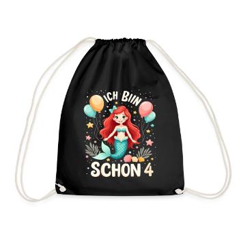 J’ai déjà 4 sirène fille d’anniversaire - Sac de sport léger - noir - Devant