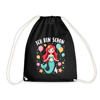 J’ai déjà 4 sirène fille d’anniversaire - Sac de sport léger - noir - Devant