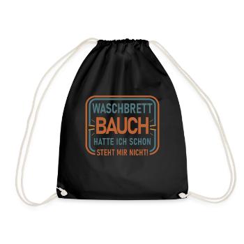 WASCHBRETT BAUCH HATTE ICH SCHON STEHT MIR NICHT! - Turnbeutel - Schwarz - Vorne