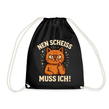 Nen Scheiss Muss Ich Katze Kollegin - Turnbeutel - Schwarz - Vorne