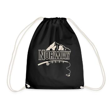 Norvège Pêche Pêcheur Pêcheur - Sac de sport léger - noir - Devant