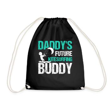 Kitesurfer Baby - Daddy's Future Kitesurfing Buddy - Drawstring Bag - black - Front