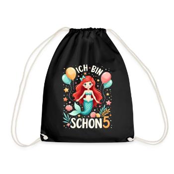 J’ai déjà 5 ans Sirène Birthday Girl - Sac de sport léger - noir - Devant