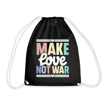 Make Love Not War - Drawstring Bag - black - Front