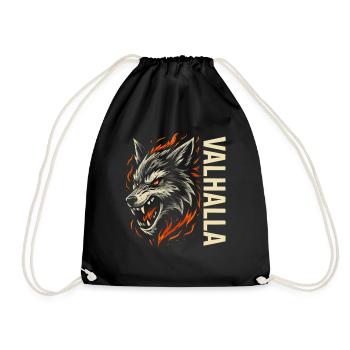 Loup Valhalla – guerrier nordique - Sac de sport léger - noir - Devant