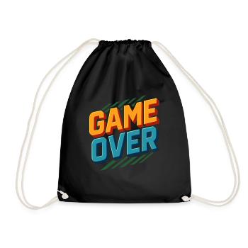 Game Over - Conception de joueur rétro - Sac de sport léger - noir - Devant