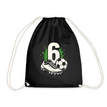 Football numéro 6 - Conception de football pour enfants - Sac de sport léger - noir - Devant