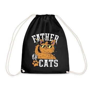Cat Dad Sunglasses Cat Lover Dad - Drawstring Bag - black - Front