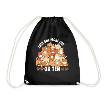 Only 1 Cat Kitty Cats Cat Lover - Drawstring Bag - black - Front