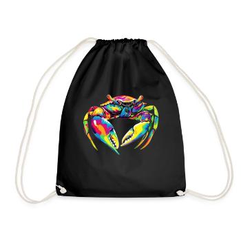 Crabe Crabe Crustacés Crabe Crabe de rivage Écrevisses - Sac de sport léger - noir - Devant