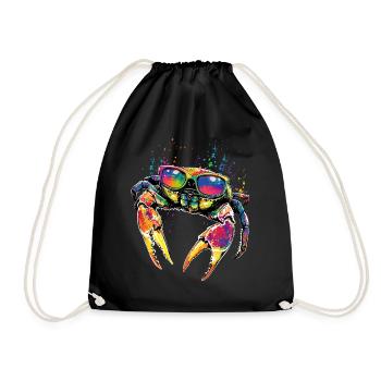 Crabe Crabe Crustacés Crabe Crabe de rivage Écrevisses - Sac de sport léger - noir - Devant
