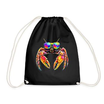 Crabe Crabe Crustacés Crabe Crabe de rivage Écrevisses - Sac de sport léger - noir - Devant
