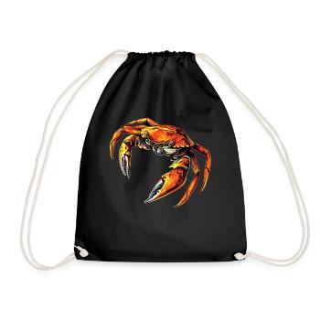 Crabe Crabe Crustacés Crabe Crabe de rivage Écrevisses - Sac de sport léger - noir - Devant