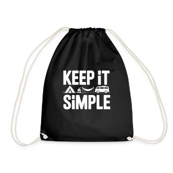 Keep It Simple Tente Camping Nature Montagnes Minimaliste - Sac de sport léger - noir - Devant