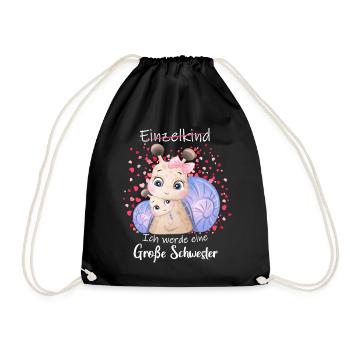 Announcing offspring I'm going to be a big sister in 2027 - Drawstring Bag - black - Front