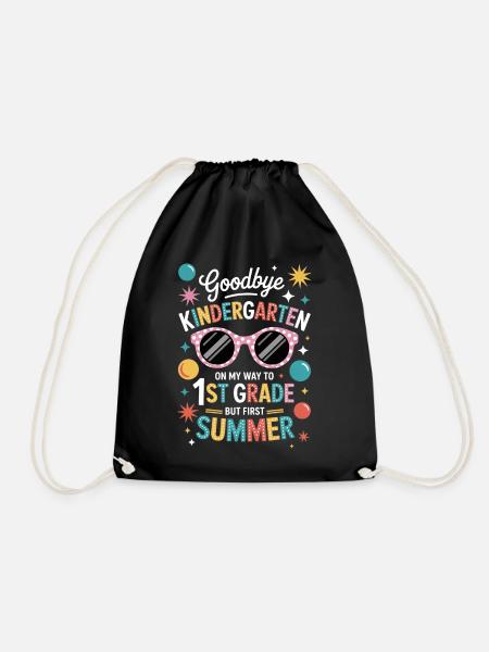 Tschüss Kindergarten Sommer Spruch - Turnbeutel - Schwarz