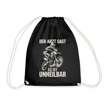 Motocross – Der Arzt sagt, es ist unheilbar - Turnbeutel - Schwarz - Vorne