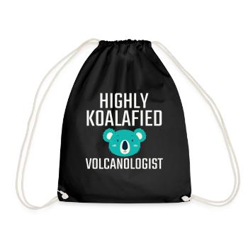 Volcanologist Koalafied Volcanology - Drawstring Bag - black - Front