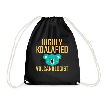 Volcanologist Koalafied Volcanology - Drawstring Bag - black - Front