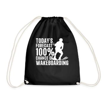 Les prévisions du jour 100 % de chance de Wakeboard Funny - Sac de sport léger - noir - Devant