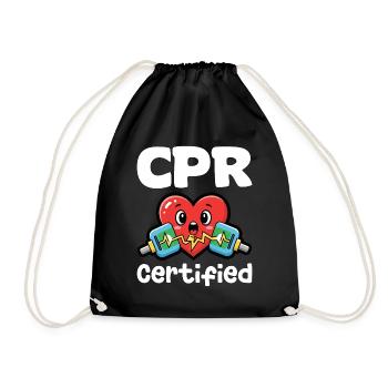 CPR CERTIFIED - NURSE GIFT - Drawstring Bag - black - Front