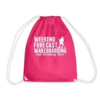 Prévisions du week-end Wakeboard et boire de la bière - Sac de sport léger - fuchsia - Devant