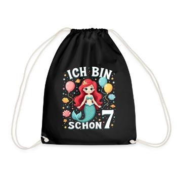 J’ai déjà 7 ans Sirène Birthday Girl - Sac de sport léger - noir - Devant