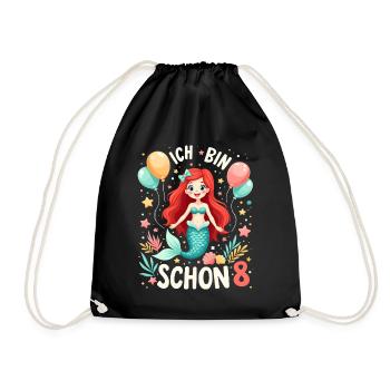 J’ai déjà 8 ans Sirène Birthday Girl - Sac de sport léger - noir - Devant