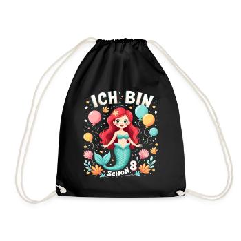 J’ai déjà 8 ans Sirène Birthday Girl - Sac de sport léger - noir - Devant