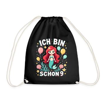 J’ai déjà 9 ans Sirène Birthday Girl - Sac de sport léger - noir - Devant