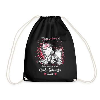 Announcing offspring I'm going to be a big sister in 2026 - Drawstring Bag - black - Front