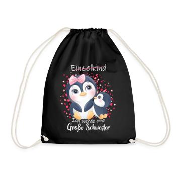 Announcing offspring I'm going to be a big sister in 2027 - Drawstring Bag - black - Front