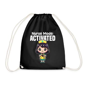 NURSE MODE ACTIVATED - NURSE GIFT - Drawstring Bag - black - Front