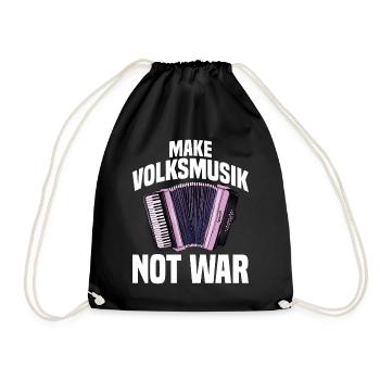 Akkordeon - Make Volksmusik not War - Turnbeutel - Schwarz - Vorne