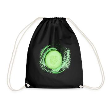 Cucumber Splatter – Modern Art meets Food Design - Turnbeutel - Schwarz - Vorne