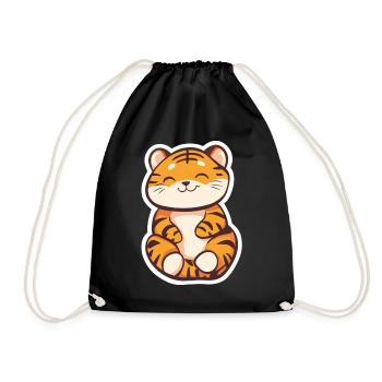 Tigre mignon - Idée cadeau amusante pour les enfants - Sac de sport léger - noir - Devant